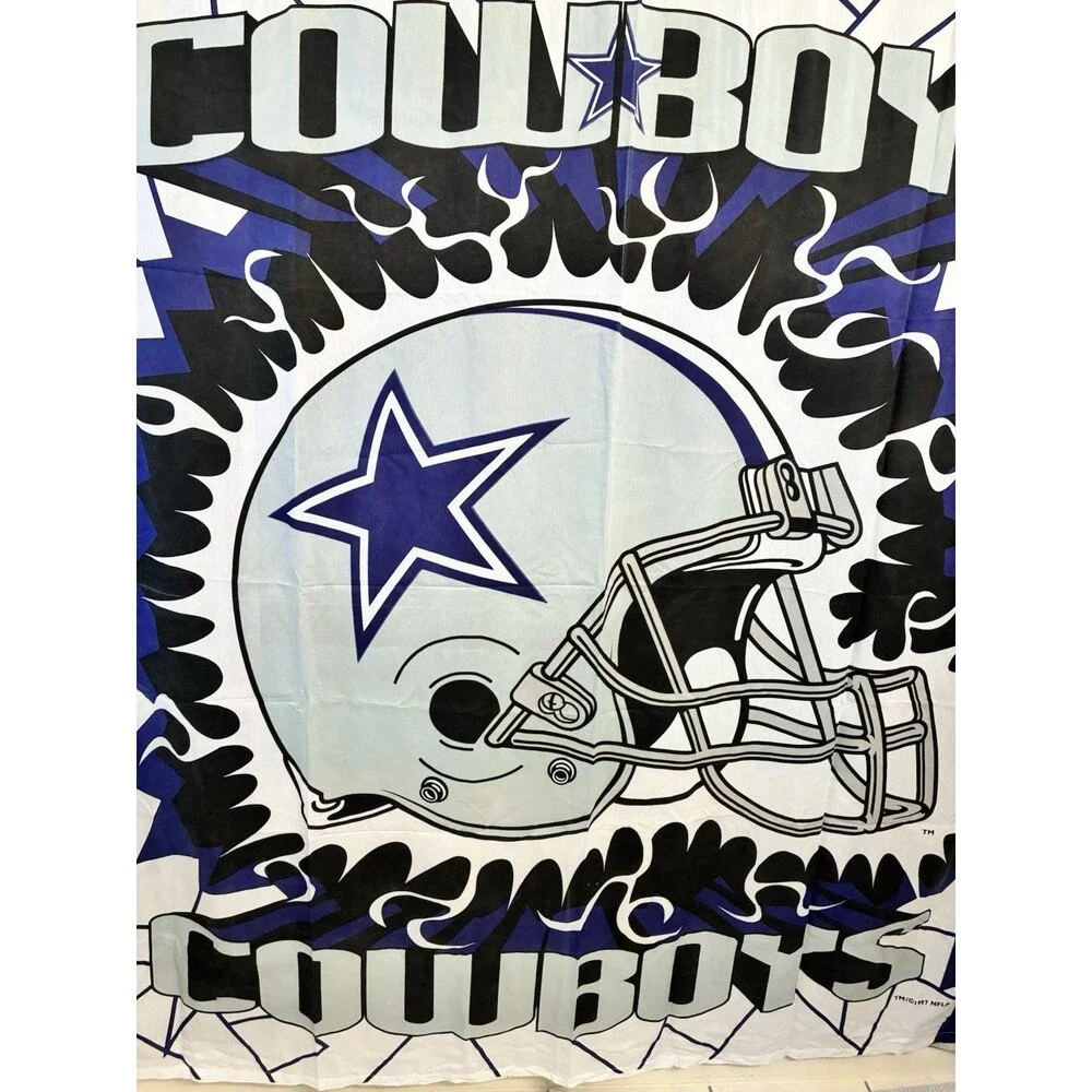 Rare Dallas Cowboys Fabric Shower Curtain 70”x72” Vintage 1997 NFL Football
